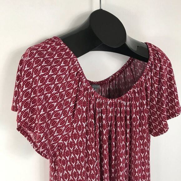 Vince Camuto Boho Print Off Shoulder Blouse Women's Plus Size 1X Stretch Summer - Picture 4 of 10